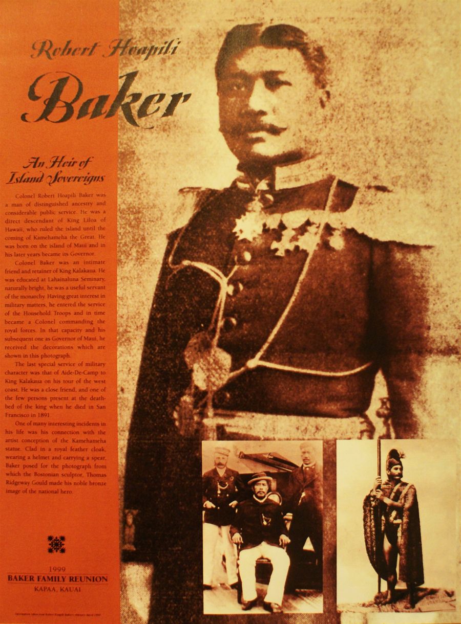 Poster created by members of the Royal Hoapili Baker ohana in 1999