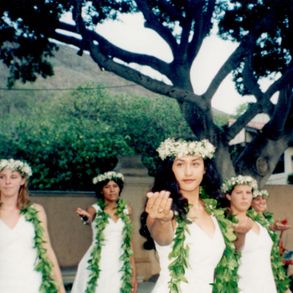 The La Pietra Class of 2001 performs the hula dance of 